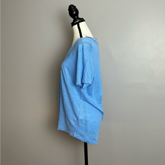 Vineyard Vines Blue 100% Linen v neck t shirt size small - Picture 3 of 9